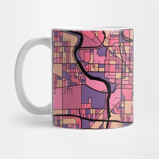 Indianapolis Map Pattern in Purple & Pink Mug